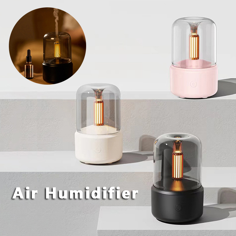 23c75fe7-43db-4e62-b634-5ddd86c10598.jpg Atmosphere Light Humidifier Candlelight Aroma Diffuser Portable 120ml Electric USB Air Humidifier Cool Mist Maker Fogger 8-12 Hours With LED Night Light - Image 1